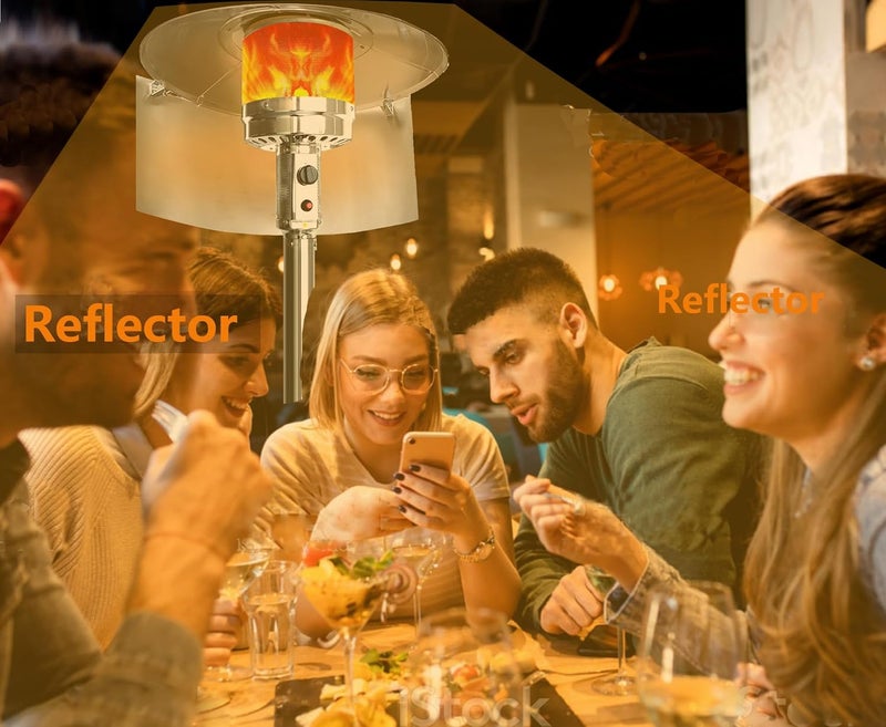 Mcvomv Patio Heater Reflector Shield Patio Heater Propane Focusing Heat Reflector Shield for Extra Heat Reflecting Saving Gas, 0.8mm Thickened Aluminum - Image 2
